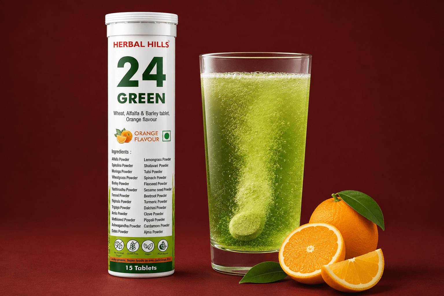 Herbal Hills effervescent fizz tabs for daily wellness