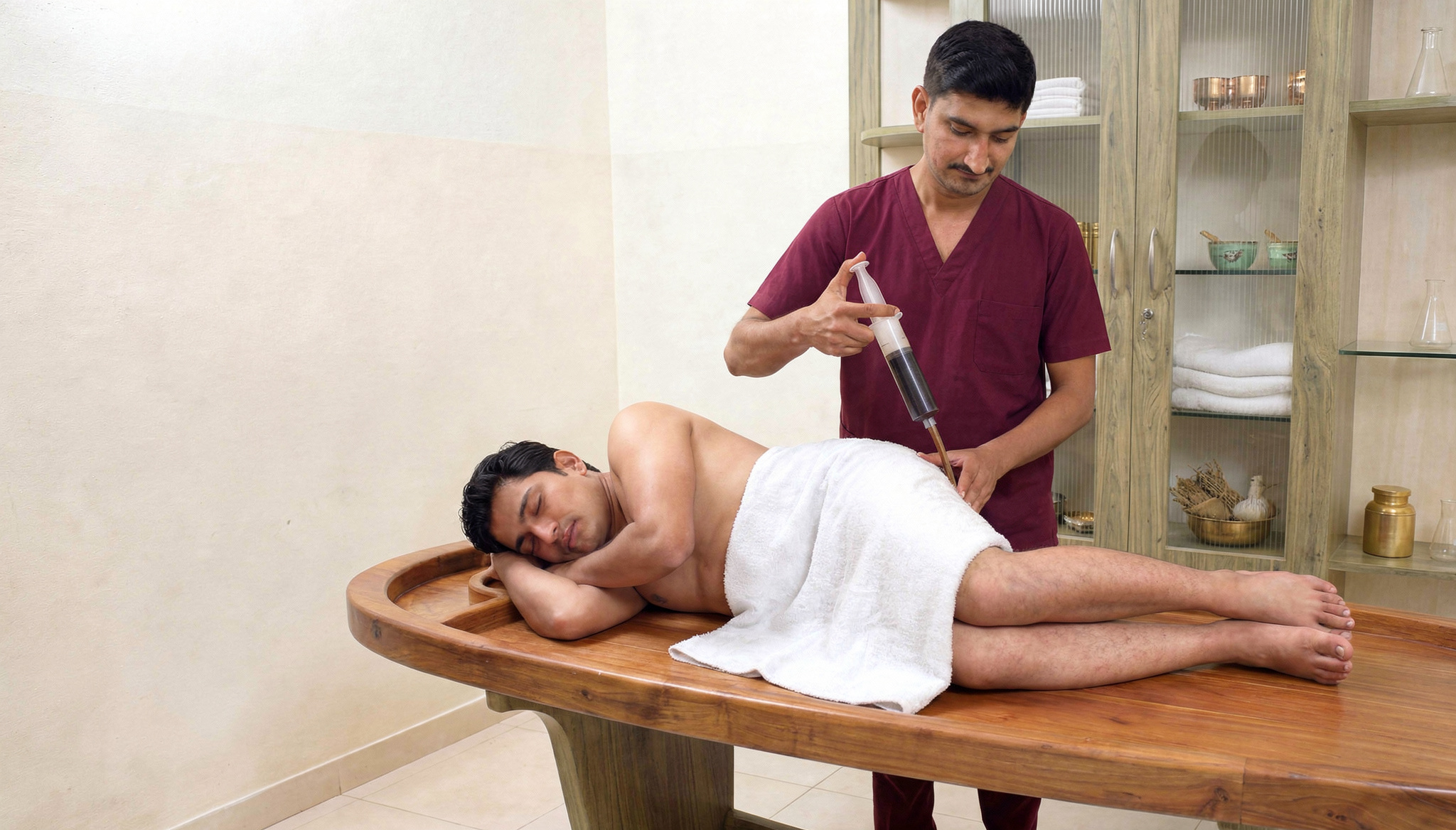 Niruha Basti Ayurvedic decoction enema therapy at Herbal Hills