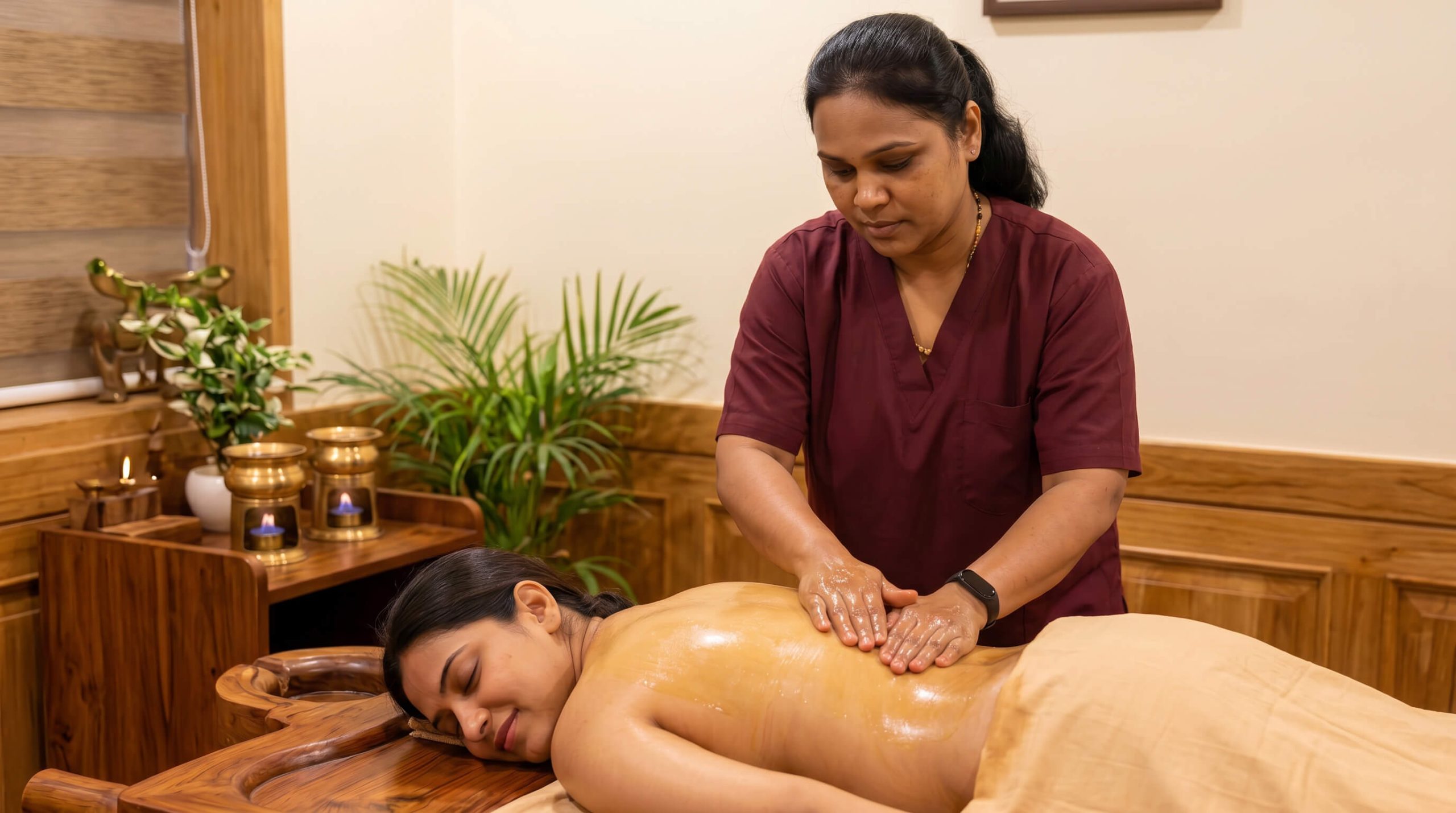 Sarvanga Abhyanga full-body warm herbal oil massage at Herbal Hills Wellness Center, Mumbai