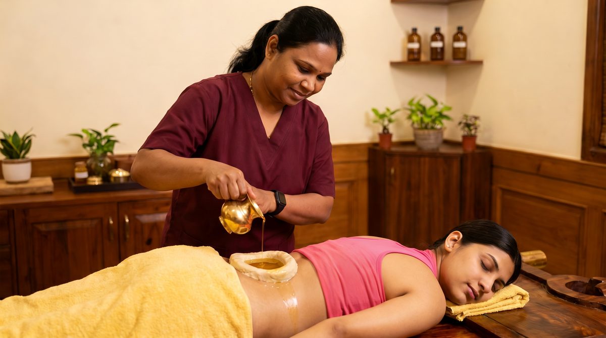 Kati Basti lower-back Ayurvedic therapy at Herbal Hills Wellness Center, Mumbai