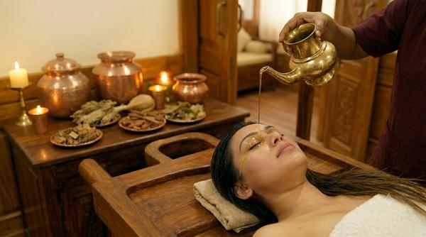 Netra Dhara – one of the Ayurvedic therapies at Herbal Hills Center, Mumbai