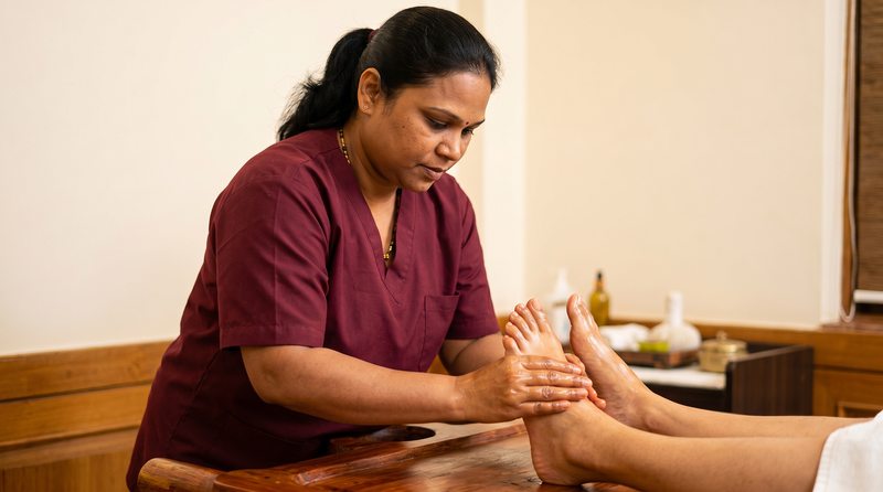 Padabhyanga – ayurvedic foot massage, Herbal Hills