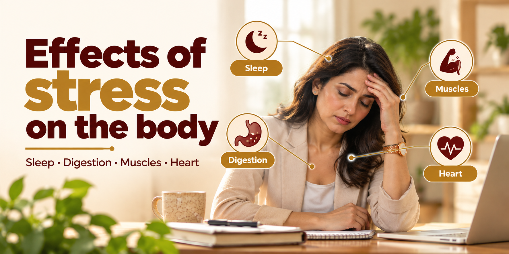 Effects of stress on the body: sleep, digestion, muscles and heart, with Mann Shuddhi at Herbal Hills, Mumbai