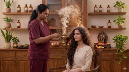 Dhoopan – one of the Ayurvedic therapies at Herbal Hills Center, Mumbai