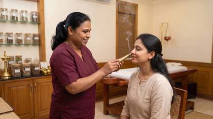 Dhum Paan – one of the Ayurvedic therapies at Herbal Hills Center, Mumbai