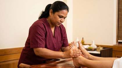Pada Abhyanga – one of the Ayurvedic therapies at Herbal Hills Center, Mumbai