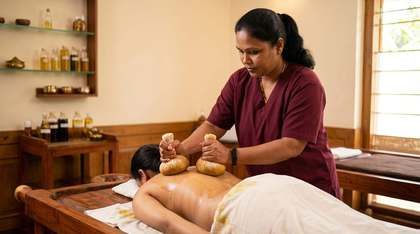 Podikizhi – one of the Ayurvedic therapies at Herbal Hills Center, Mumbai