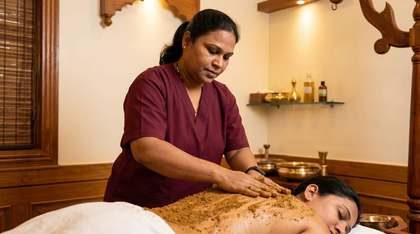 Udvartana – one of the Ayurvedic therapies at Herbal Hills Center, Mumbai