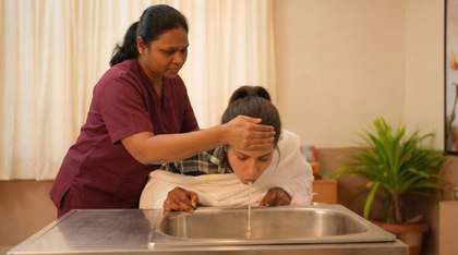 Vaman – one of the Ayurvedic therapies at Herbal Hills Center, Mumbai
